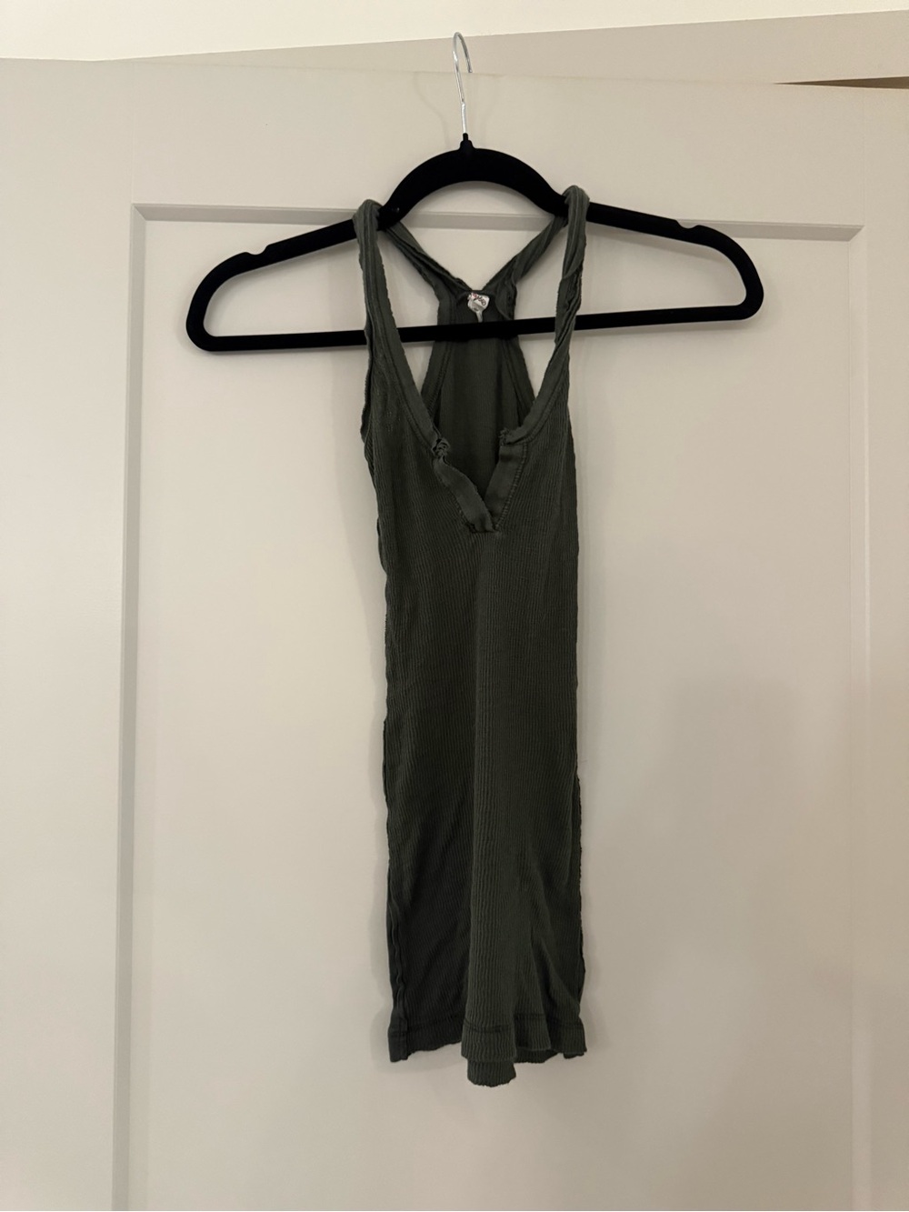 Joie Olive Ribbed Racerback Tank